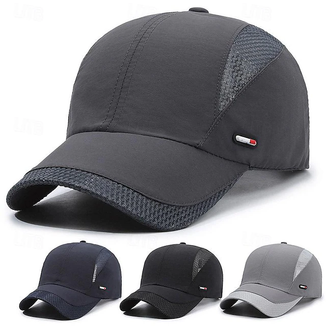 Men's Baseball Cap Sun Hat Trucker Hat Black Navy Blue Chinlon Patchwork Fashion Casual Street Daily Color Block Adjustable Sunscreen Breathable 13