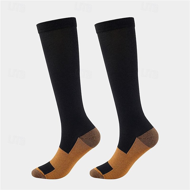  Calze a compressione Calze sportive Calzini da corsa 1 paio Color Block Per donna Calzini a tubo Traspirante Comodo Allenamento in palestra Pallacanestro Corsa Jogging Ciclismo Gli sport Color Block