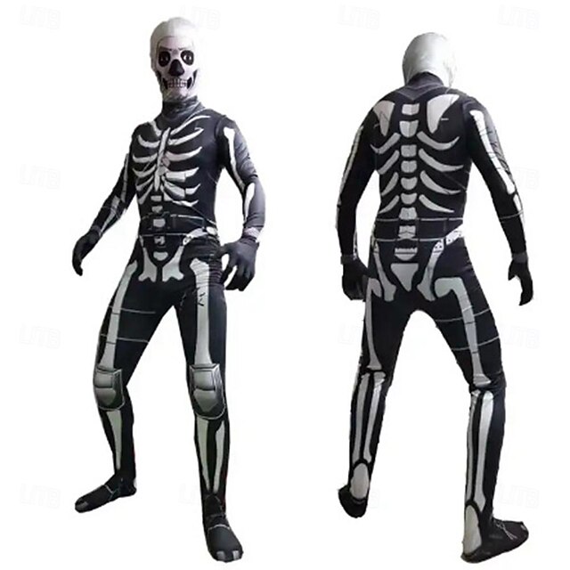  Skeleton Skull Cosplay Costume Kid's Adults' Men's Women's Boys One Piece Cosplay Halloween Masquerade Masquerade Easy Carnival Costume