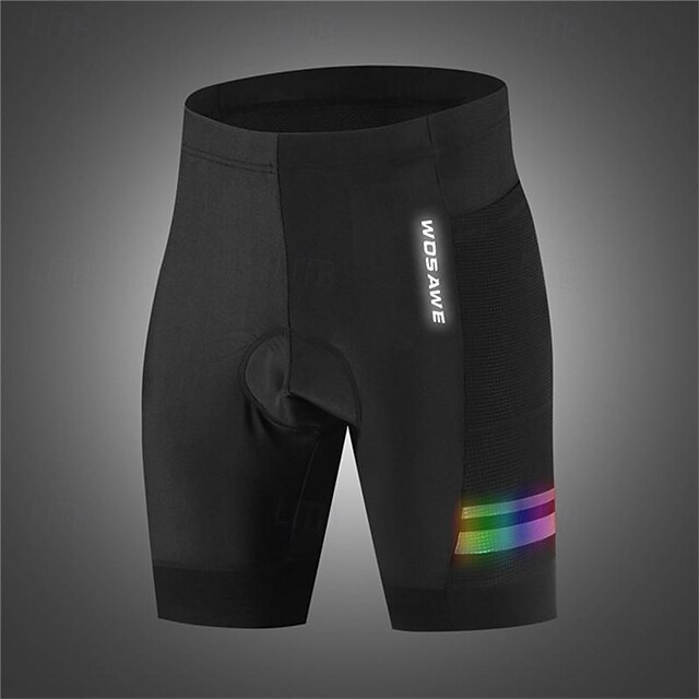  WOSAWE Homme Short Vélo Cuissard Velo Cyclisme Vélo Cuissard Short Short rembourré / Chamois Coupe ajustée Des sports Respirable Séchage rapide Haute élasticité Confortable Noir Vêtement Tenue Tenues