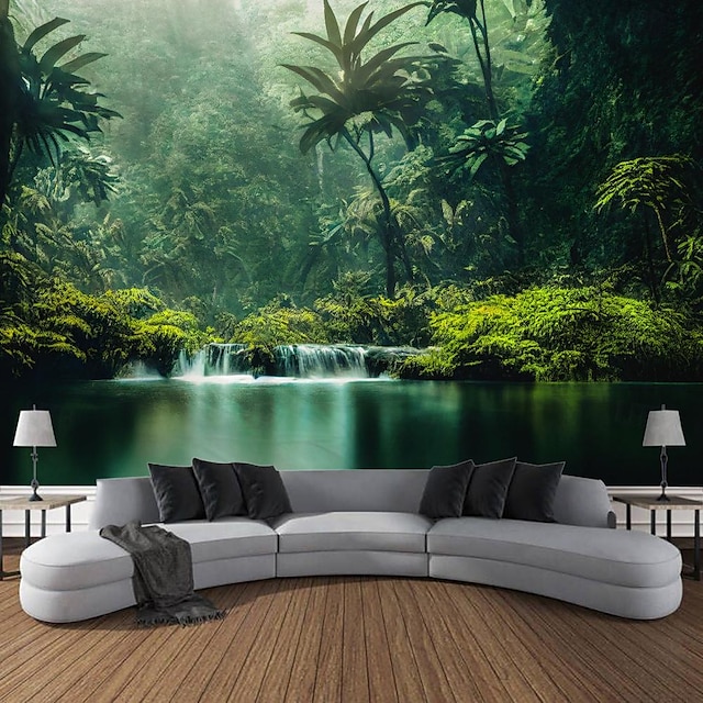  Nature Cascade Hanging Tapestry Wall Art Large Tapestry Mural Decor Photograph Backdrop Blanket Curtain Home Bedroom Living Room Decoration