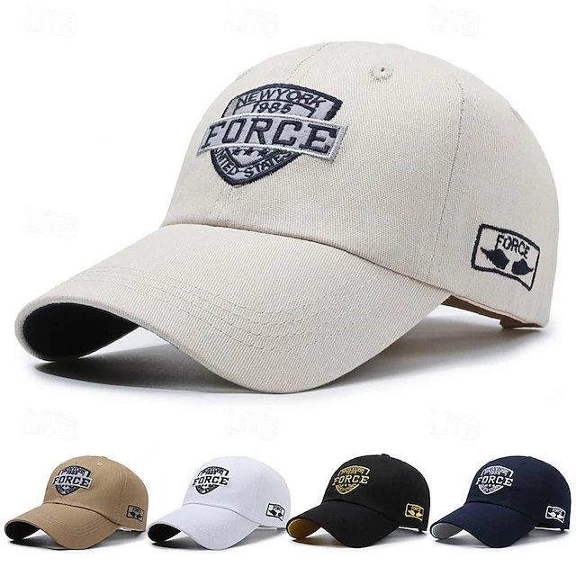 Men's Baseball Cap Sun Hat Trucker Hat Black White Polyester Embroidered Fashion Casual Street Daily Letter Adjustable Sunscreen Breathable 13