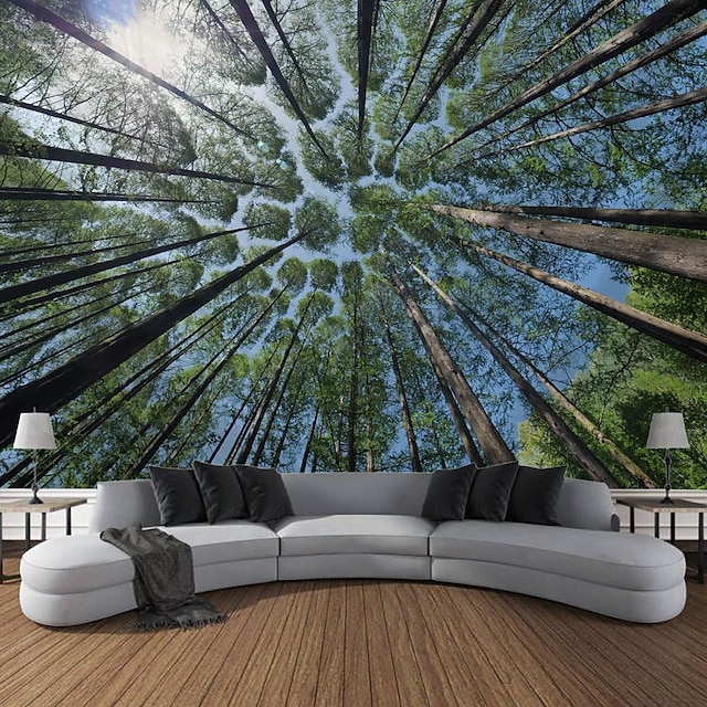 Forest Grand Trees Hanging Tapestry Wall Art Large Tapestry Mural Decor Photograph Backdrop Blanket Curtain Home Bedroom Living Room Decoration 13