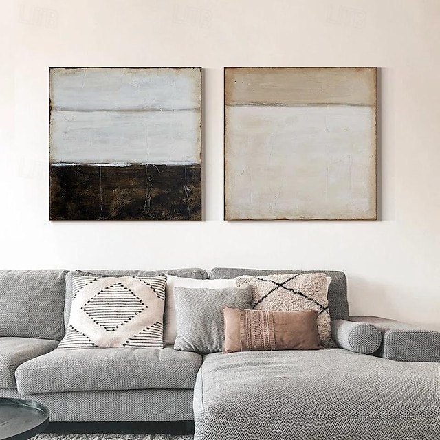  handgemaltes Ölgemälde beige braun Malerei braun Wabi Sabi Kunstwerk strukturiertes Ölgemälde beige Ölgemälde braun abstraktes Ölgemälde Leinwandkunst moderne horizontale Dekorkunst