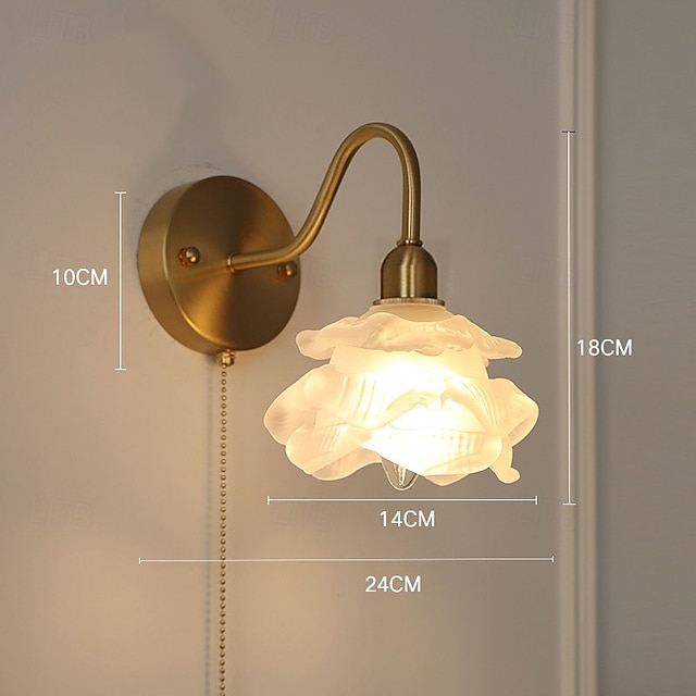 applique da parete per interni a led bianco caldo e14 moderna illuminazione domestica moderna in vetro lampada da parete in metallo sconce per camera da letto sala da pranzo 85-265 v