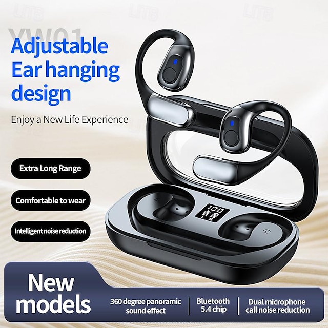 YW01 Wireless Bluetooth Headset LED Binaural Headphones Waterproof HD