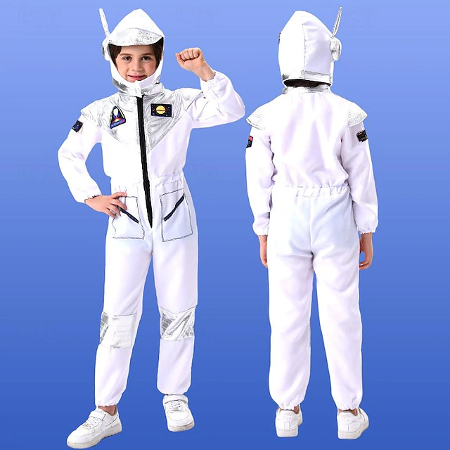 Astronaut Halloween Masquerade Carnival Costume Cosplay Kid's Boys' Girls' Carnival Performance Easy Halloween Costumes Dress Up 5