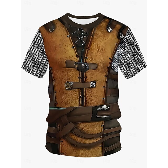  テンプル騎士団 ウォリアーズ Ｔシャツ(21) プリント 3D グラフィック柄 用途 男性用 成人 カーニバル マスカレード 3Dプリント カジュアル／普段着