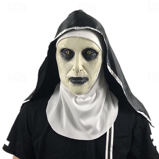  Jeptiška Valak Maska Halloween rekvizity Strašidelný kostým Pánské Dámské Dospělé Večírek Festival Karneval Mardi Gras Jednoduchý karnevalový kostým
