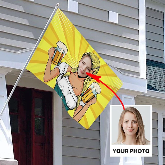 Customized Flag Design Your Own Personalized Flags Room Wall Decoration Garden Flag & Banners Beer Day Gift for Outside Indoor Personalized Gift Custom Made 7