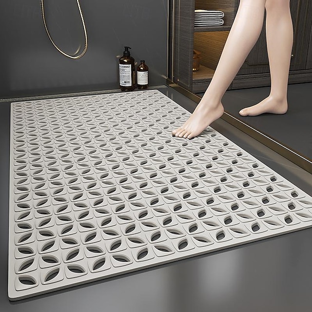  Rutschfeste Duschmatte, quadratische Badewannenmatte mit Saugnäpfen &Abflusslöcher, Duschmatte aus Gummi, aufhängbare Sicherheitsmatten für Badewanne und Dusche