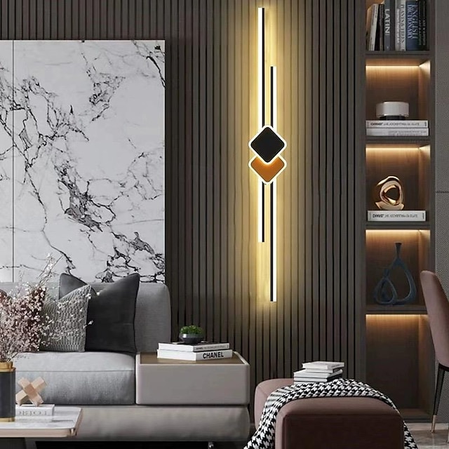  LED 屋内壁掛けライト 温白色 90cm 北欧 クラシック ロングストリップ リニアバー LED 壁取り付け用燭台 ライト ミニマリズム ブラック オレンジ ホワイト 照明器具 浴室 化粧台 壁掛け 寝室 廊下用 110-240V