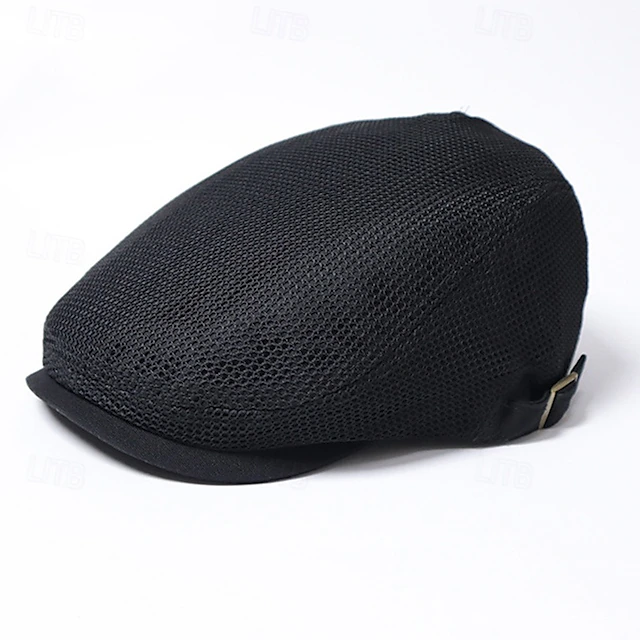 Men's Flat Cap Beret Hat Ascot Hat Newsboy Hat Black Polyester Fashion Casual British Street Daily Plain Adjustable Breathable2