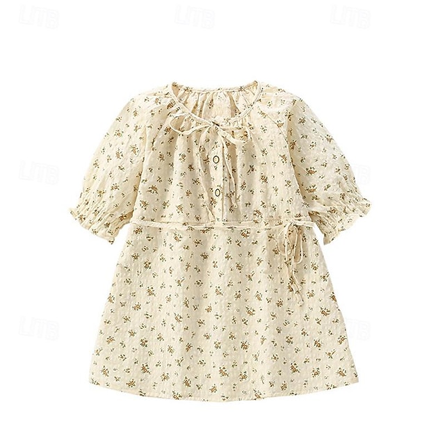 VIKITA Robe Fille Floral Broderie Coton Princesse - Manches Longues 1-8 Ans