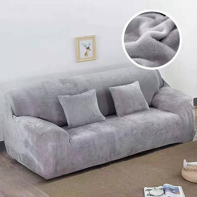 Non-slip Sofa Cover Thicken Plush Elastic All-inclusive Sofa Protector for Autumn Winter coffee Single seat 25