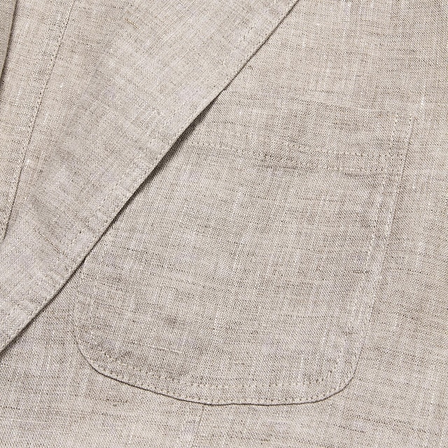 Spring Summer Men Solid Single Button Linen Blazers Style High Quality Retro Casual Daily Suit