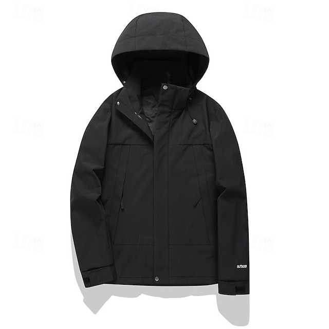  Hombre Chaqueta Softshell Chaqueta para senderismo Al aire libre Bloque de color Resistente al Viento Resistente al Agua Chaqueta cortavientos Viaje Negro Marfil Verde Gris