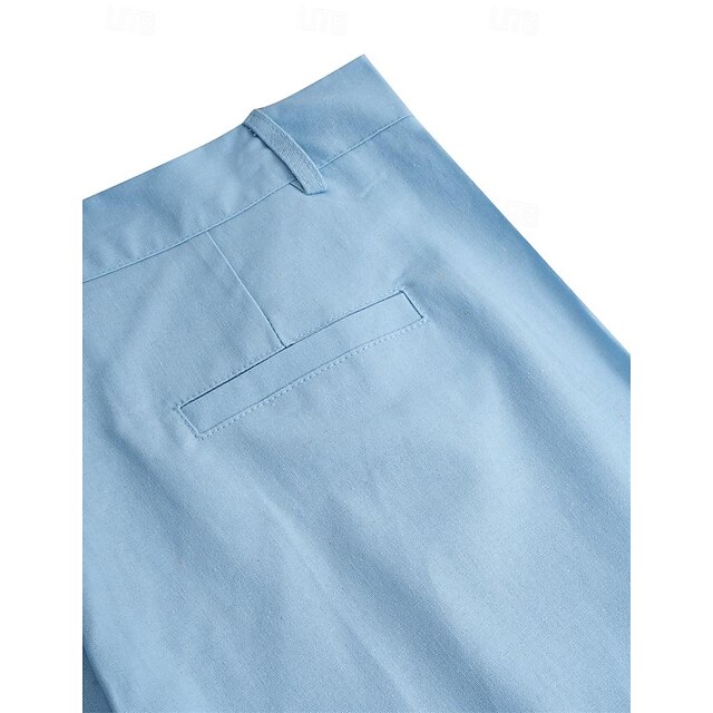 summer high quality solid linen men straight loose casual pants business casual men trousers