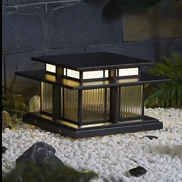  luz de parede externa led branco quente 35/42 cm 1 luz estilo chinês luzes de coluna à prova d'água luzes de poste de pátio e27 lâmpada de poste de acrílico transparente 110-240v