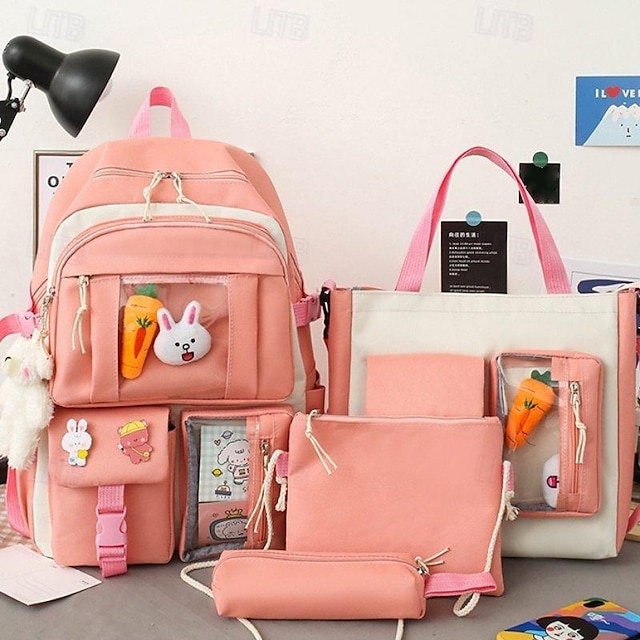  zaini cartoon per zaini scolastici set con tote bag borsa a tracolla astuccio zaino per ragazze regali per il ritorno a scuola