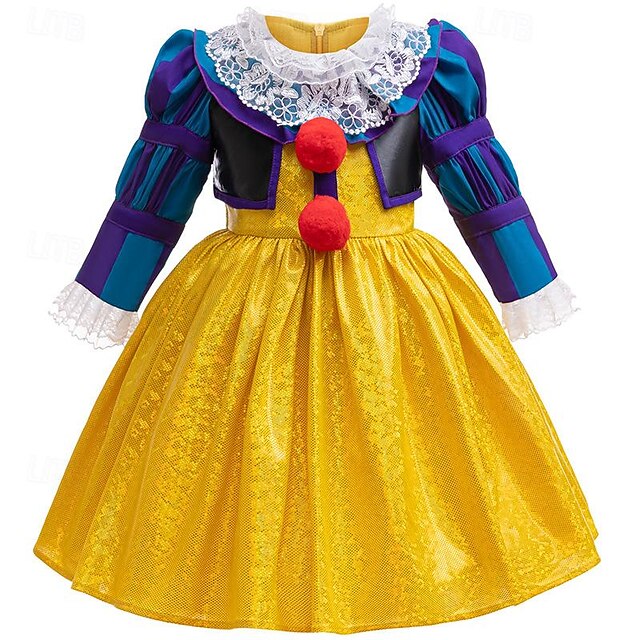 Clown Pennywise Halloween Dress Costume It Carnival Costume Scary Costume Kid's Girls' Carnival Party Easy Halloween Costumes Dress Up 5