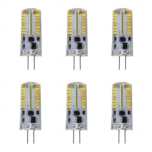  6 Stück G4 LED-Bi-Pin-Leuchten 480 Lumen 5 W 64 LED-Perlen SMD 3014 12 V
