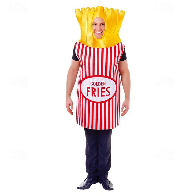 Fries Halloween Cosplay Costume Funny Costumes Carnival Costume Cosplay Adults' Men's Women's Carnival Masquerade Mardi Gras Performance Party Halloween Easy Halloween Costumes Dress Up 5