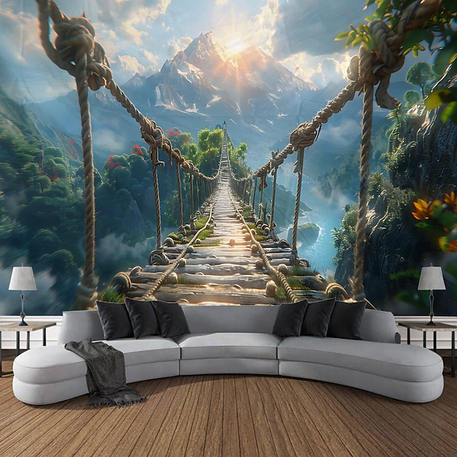 Nature Landscape Sky Ladder Hanging Tapestry Wall Art Large Tapestry Mural Decor Photograph Backdrop Blanket Curtain Home Bedroom Living Room Decoration 7