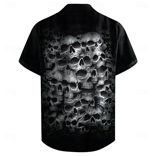 Men's Shirt T shirt Tee Tee Retro Shirts Skull Graphic Prints Round ...