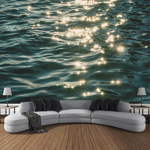 Landscape Sparkling River Hanging Tapestry Wall Art Large Tapestry Mural Decor Photograph Backdrop Blanket Curtain Home Bedroom Living Room Decoration 6