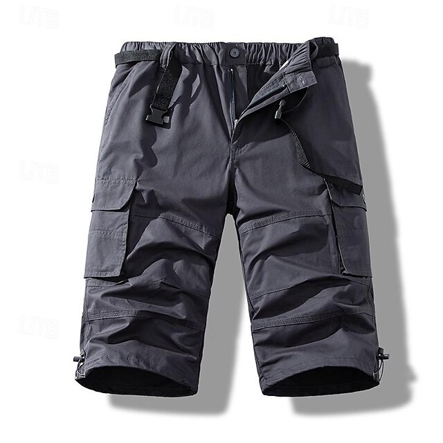 Men's Tactical Shorts Cargo Shorts Capri Pants Button Elastic Waist ...