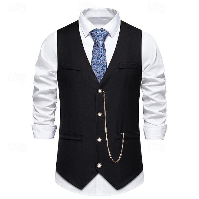 Men's Vest Gilet Daily Wear Vacation Going out Vintage Fashion Spring ...