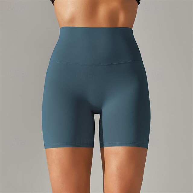 Pentru femei Pantaloni Sport de Sală Pantaloni scurți de yoga Pantaloni scurți de antrenament Curea elastică Talie Înaltă Yoga Gimnastică antrenament Pilates Pantaloni scurți Negru Mov Închis Gri