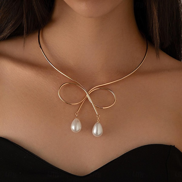  Collier Pendentif Imitation Perle Femme Elégant Mode Artistique Perles Mariage Irrégulier Colliers Tendance Pour Mariage Soirée Fête scolaire