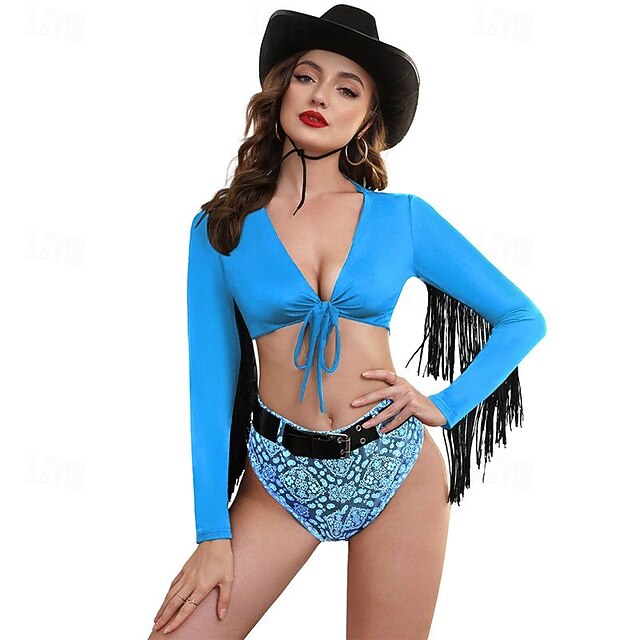 Cowgirl Halloween Uniform Carnival Costume Sexy Costume Adults' Women's Carnival Masquerade Bachelorette Party Easy Halloween Costumes Dress Up 6