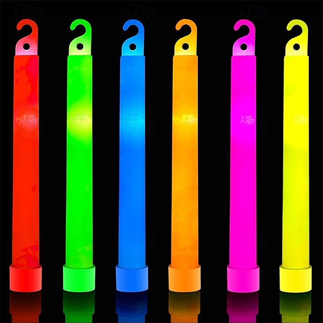  24 PCS Ultra Bright 6 Inch Glow Sticks - Emergency Bright Chem Glow Sticks with 12 Hour Duration - Camping, Hiking Glow Stick Lights - for Parties and Kids Activities - Blackout Or Storm Ready Use