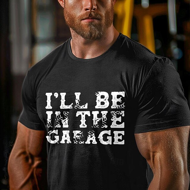 Men's Funny Letter Print T Shirt Tee Top 100% Cotton Short Sleeve Graphic Shirt Black Dark Grey Army Green Comfortable Tee Street Sports Outdoor Fashion Designer Clothing 8