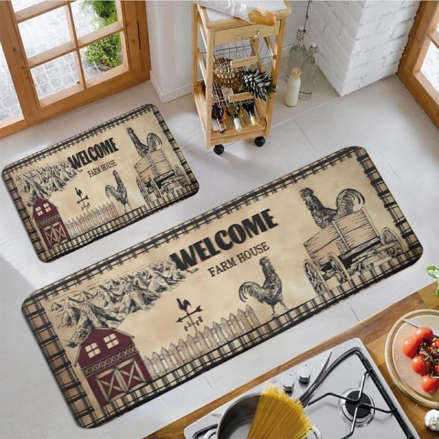  farma kuře kobereček kuchyňská podložka protiskluzová olejivzdorná podložka do obývacího pokoje koberec vnitřní venkovní podložka ložnice výzdoba koupelna podložka vchod kobereček podložka pod dveře
