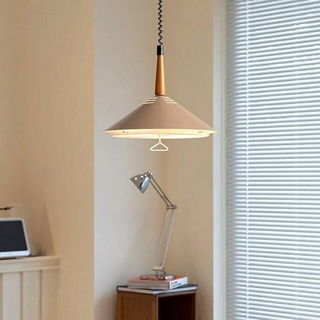  LED Pendant Light 3-Color Light Source 40cm 1-Light Nordic Liftable Restaurant Dining Table Hanging Light Internet Celebrity Telescopic Bar Ceiling Lighting Adjustable Modern Minimalist Chandelier 110-240V