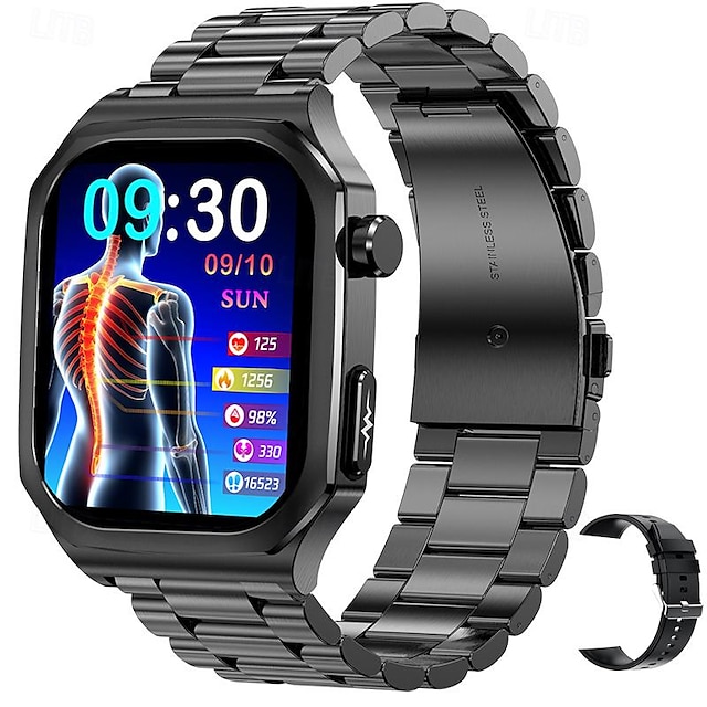  iMosi ET280 Умные часы 2.04 дюймовый Смарт Часы Bluetooth ЭКГ + PPG Контроль температуры Педометр Совместим с Android iOS Женский Мужчины Хендс-фри звонки Водонепроницаемый Медиа контроль IP68