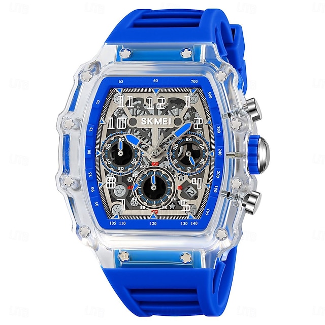  SKMEI Menn Quarts Ur Utendørs Mote Løsning Wristwatch Stoppeklokke Nedtelling Kalender Vanntett Silikon Gel Ur