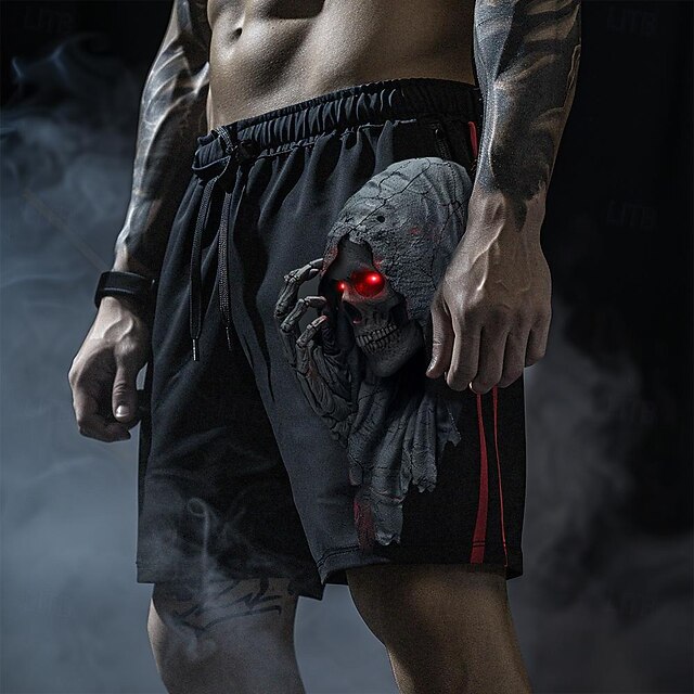 Men's Skull Swim Trunks Swim Shorts Board Shorts Mid Waist Fashion Streetwear Designer Casual Daily Holiday Drawstring Pocket Elastic Waist Designer Clothing Apparel4