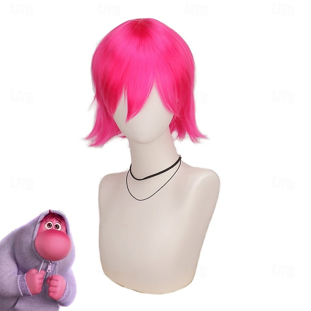  Peluca de disfraz de cosplay al revés 2 bob corto lacio peluca corta vergüenza aburrimiento disgusto envidia tristeza pelo sintético pelucas multicolores para niños del día de San Patricio pelucas de