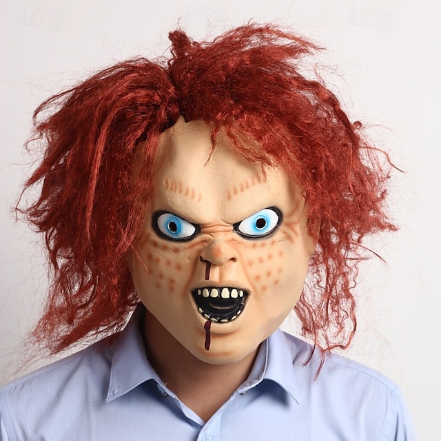  Chucky Halloween Maske / Halloween Requisiten Chucky Gruseliges Kostüm Erwachsene Herren / Damen Halloween / Karneval Einfache Halloween-Kostüme Verkleiden