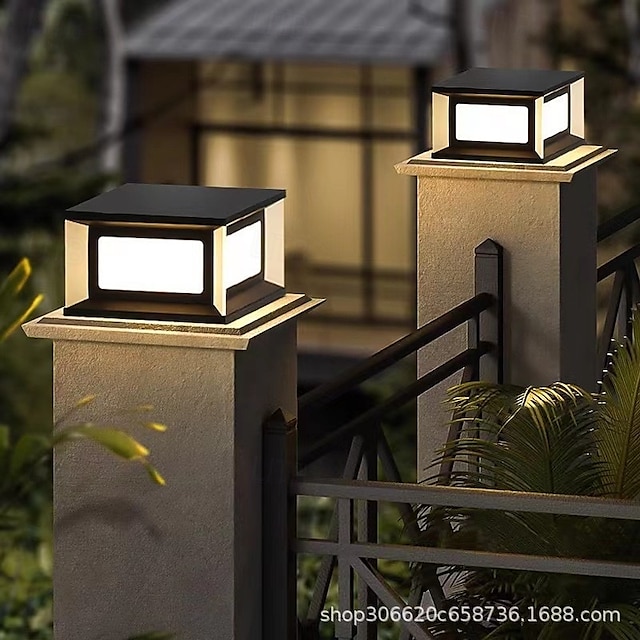  LED 屋外壁掛けライト 温白色 30cm 1灯 モダン ピラーライト アクリル 金属 20W 標準 庭やパティオの支柱用 フェンス デッキ 屋外フェンス デッキ キャップ ライト 110-240V