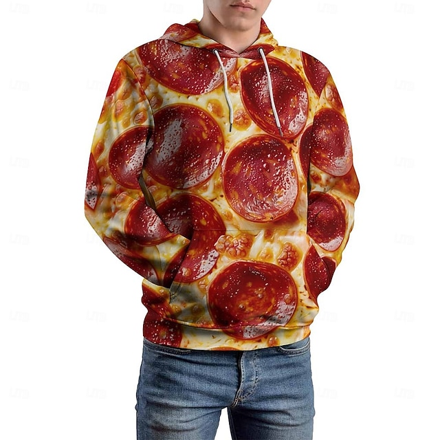  Pánské Kapuce Kapucky Mikina Módní Denní Dlouhý rukáv Kapuce Dovolená Streetwear Rubínově červená Potisk Zima Jaro & podzim Návrhář