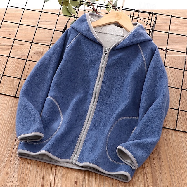  Unisex Ragazzi Ragazze 3D Blocco di colori Cappotto Abbigliamento Esterno Manica Lunga Autunno Inverno Streetwear Canotta sportiva Essenziale Bambini 4-12 Anni Vacanza Sport Quotidiano Vestibilit