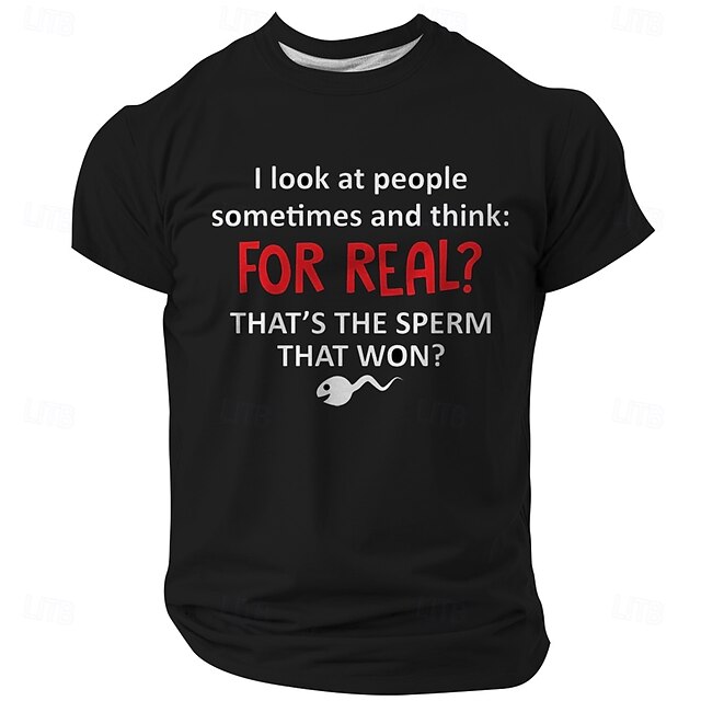 Men's Funny Slang T Shirt T shirt 3D Print Crew Neck Shirt Fashion Athleisure Street Sports Outdoor Black Summer Spring Clothing Apparel S M L XL XXL XXXL4