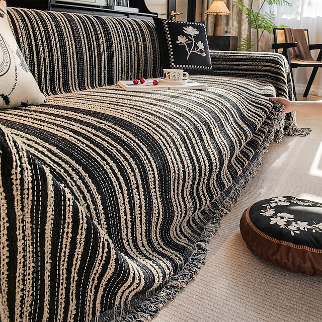 Chenille Sofa Cover Fleece Lined Jacquard Thick Universal Sofa Towel Blanket - Soft and Luxurious Fabric - Elegant Jacquard Pattern - Enhances and Protects Your Sofa - Suitable for All Seasons 17