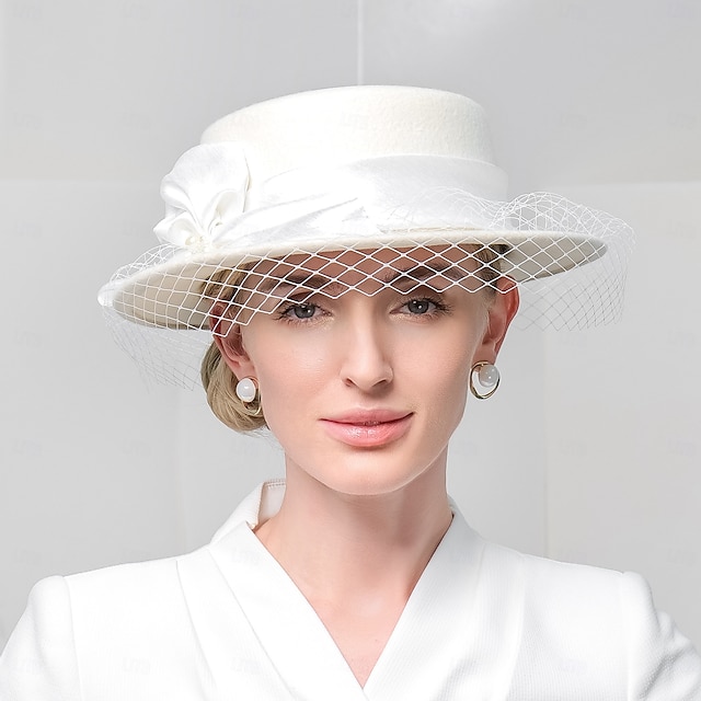  Hatter 100% Ull Bowlerhatter Solhatt Bryllup Aftenselskap Elegant Bryllup Med Kasket Tvinning Hodeplagg Hodeplagg